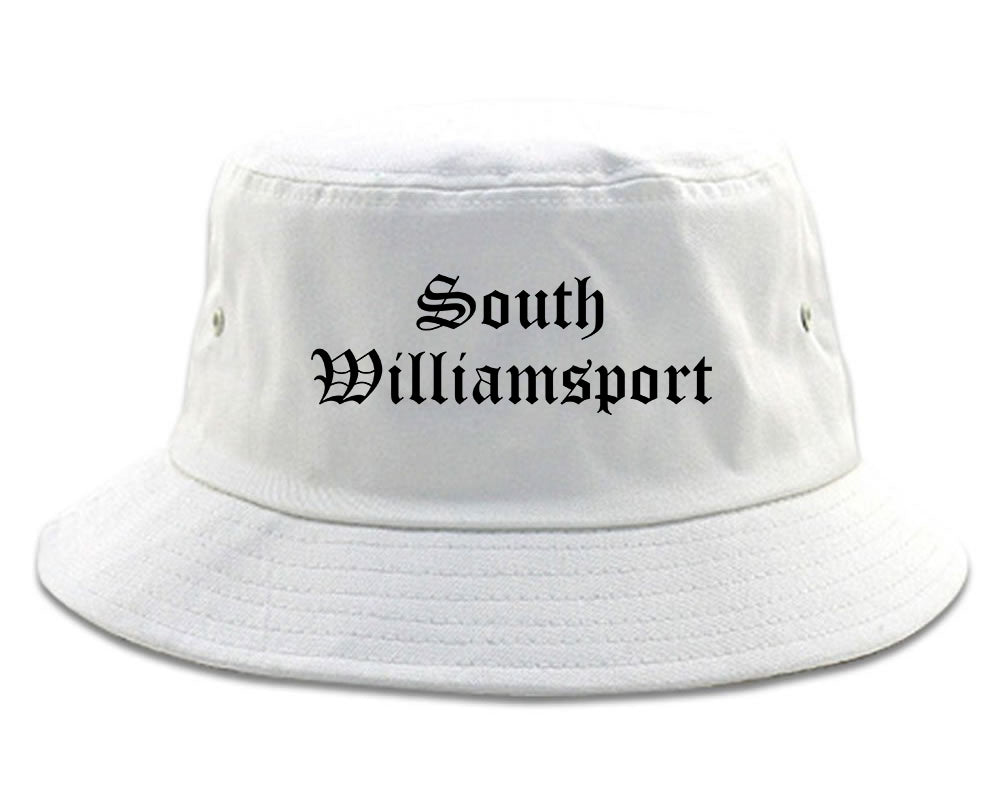 South Williamsport Pennsylvania PA Old English Mens Bucket Hat White
