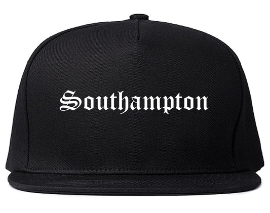 Southampton New York NY Old English Mens Snapback Hat Black