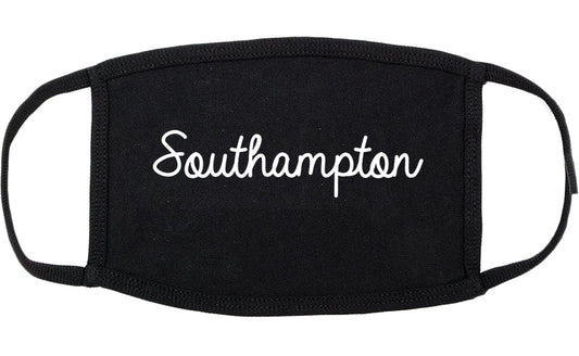 Southampton New York NY Script Cotton Face Mask Black