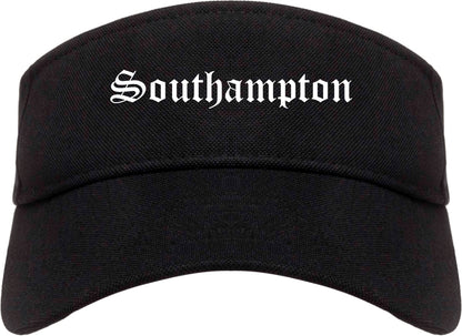 Southampton New York NY Old English Mens Visor Cap Hat Black