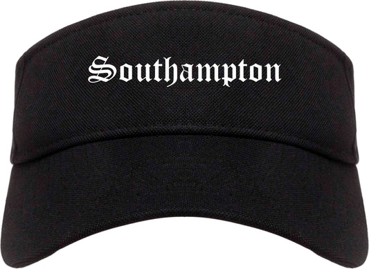 Southampton New York NY Old English Mens Visor Cap Hat Black