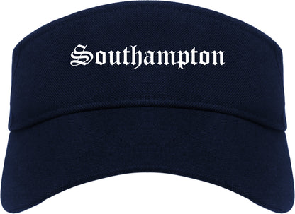 Southampton New York NY Old English Mens Visor Cap Hat Navy Blue
