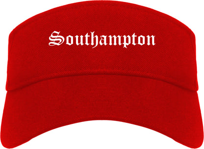 Southampton New York NY Old English Mens Visor Cap Hat Red