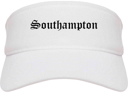 Southampton New York NY Old English Mens Visor Cap Hat White