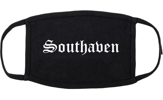 Southaven Mississippi MS Old English Cotton Face Mask Black