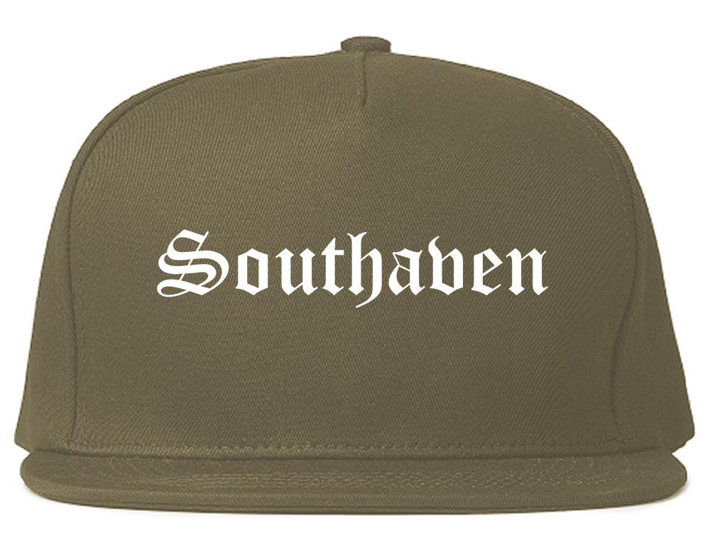 Southaven Mississippi MS Old English Mens Snapback Hat Grey