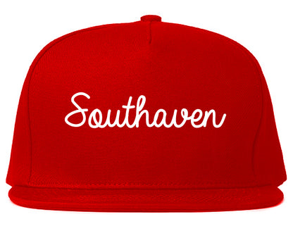 Southaven Mississippi MS Script Mens Snapback Hat Red