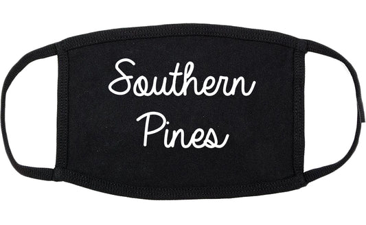 Southern Pines North Carolina NC Script Cotton Face Mask Black