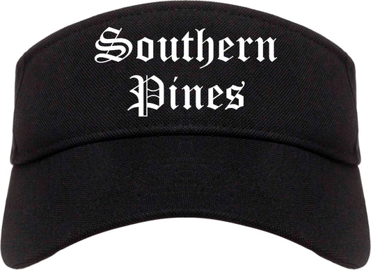 Southern Pines North Carolina NC Old English Mens Visor Cap Hat Black
