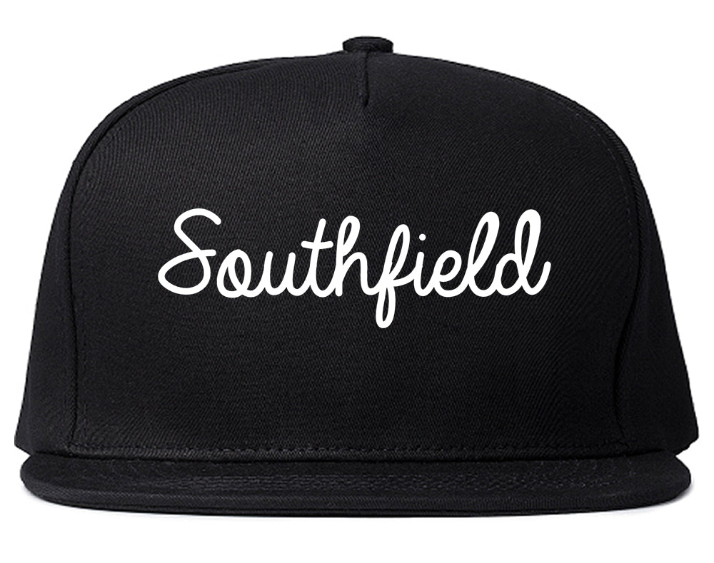 Southfield Michigan MI Script Mens Snapback Hat Black