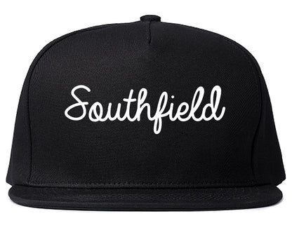 Southfield Michigan MI Script Mens Snapback Hat Black