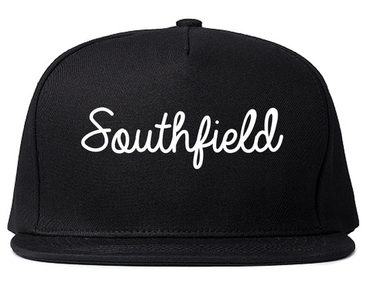 Southfield Michigan MI Script Mens Snapback Hat Black