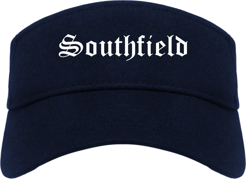 Southfield Michigan MI Old English Mens Visor Cap Hat Navy Blue