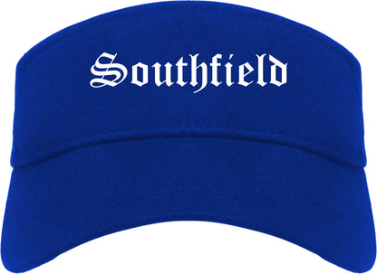 Southfield Michigan MI Old English Mens Visor Cap Hat Royal Blue