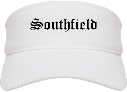 Southfield Michigan MI Old English Mens Visor Cap Hat White