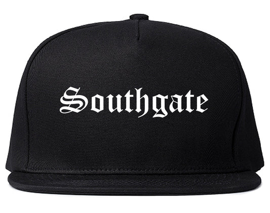 Southgate Michigan MI Old English Mens Snapback Hat Black
