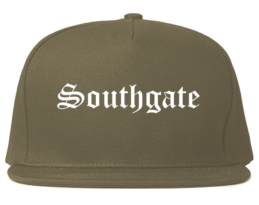 Southgate Michigan MI Old English Mens Snapback Hat Grey