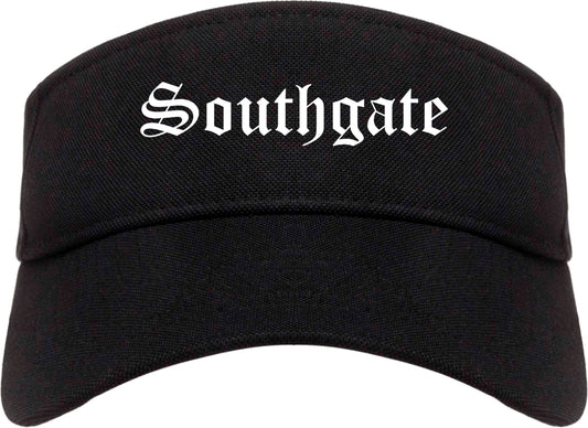 Southgate Michigan MI Old English Mens Visor Cap Hat Black