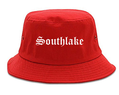 Southlake Texas TX Old English Mens Bucket Hat Red