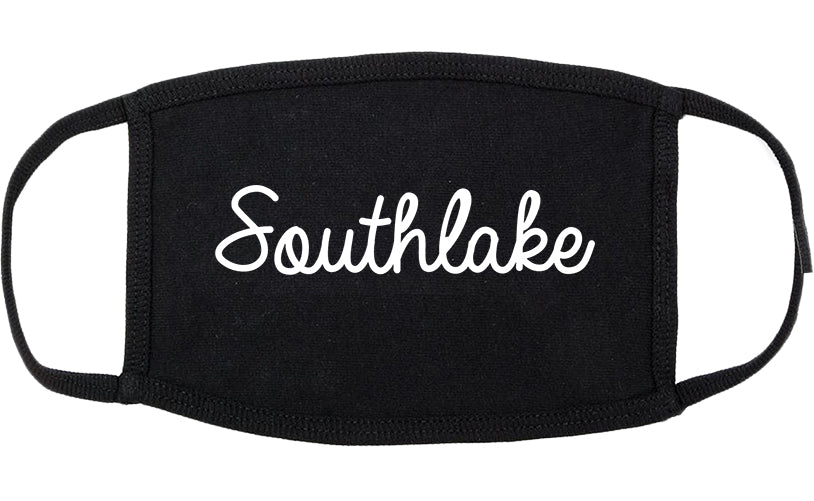 Southlake Texas TX Script Cotton Face Mask Black