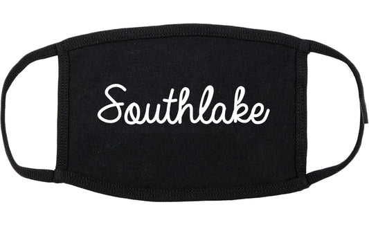 Southlake Texas TX Script Cotton Face Mask Black