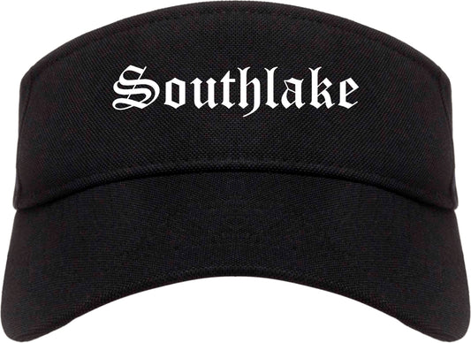 Southlake Texas TX Old English Mens Visor Cap Hat Black