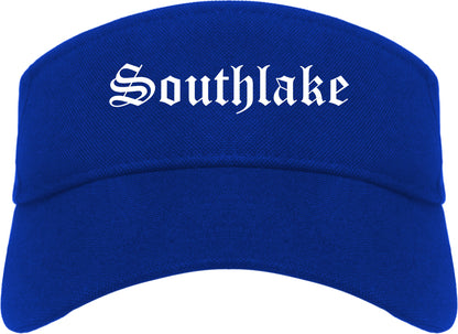 Southlake Texas TX Old English Mens Visor Cap Hat Royal Blue