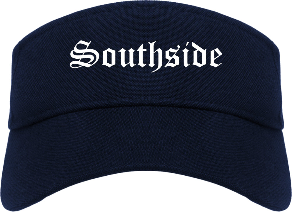 Southside Alabama AL Old English Mens Visor Cap Hat Navy Blue