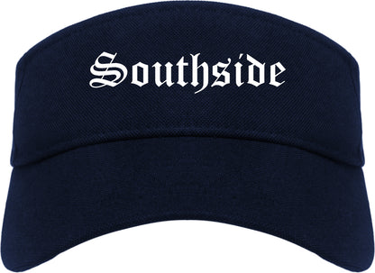 Southside Alabama AL Old English Mens Visor Cap Hat Navy Blue
