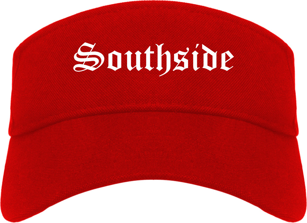 Southside Alabama AL Old English Mens Visor Cap Hat Red