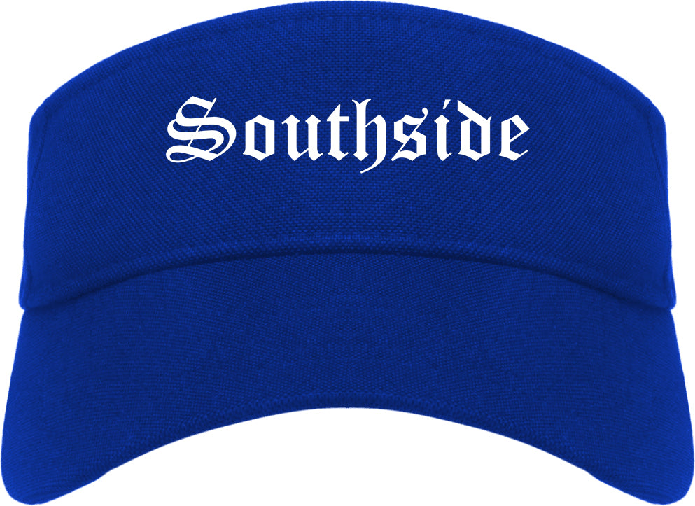 Southside Alabama AL Old English Mens Visor Cap Hat Royal Blue