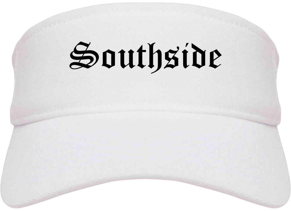 Southside Alabama AL Old English Mens Visor Cap Hat White