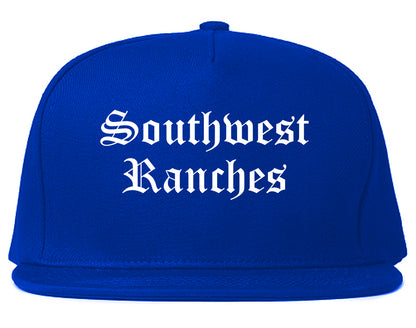 Southwest Ranches Florida FL Old English Mens Snapback Hat Royal Blue
