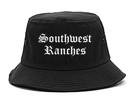Southwest Ranches Florida FL Old English Mens Bucket Hat Black