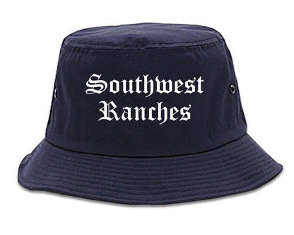 Southwest Ranches Florida FL Old English Mens Bucket Hat Navy Blue