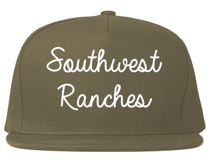 Southwest Ranches Florida FL Script Mens Snapback Hat Grey