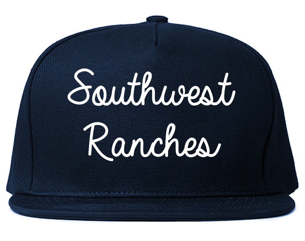 Southwest Ranches Florida FL Script Mens Snapback Hat Navy Blue