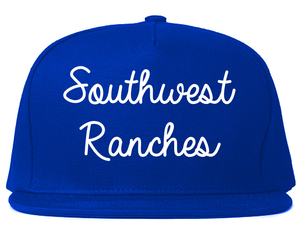 Southwest Ranches Florida FL Script Mens Snapback Hat Royal Blue