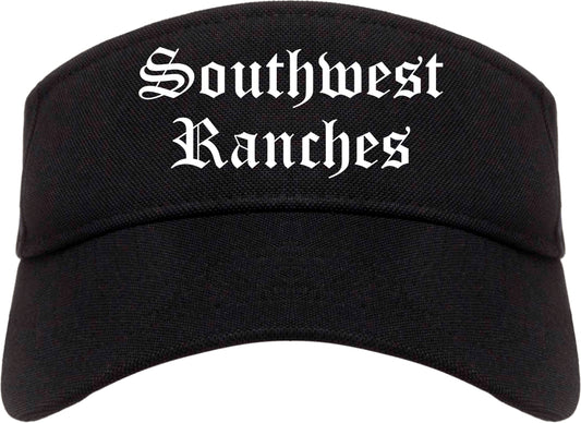 Southwest Ranches Florida FL Old English Mens Visor Cap Hat Black