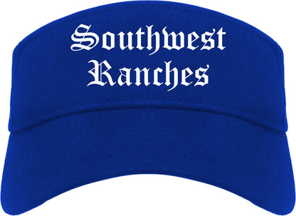 Southwest Ranches Florida FL Old English Mens Visor Cap Hat Royal Blue