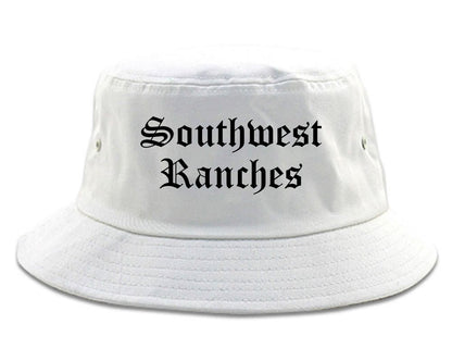 Southwest Ranches Florida FL Old English Mens Bucket Hat White