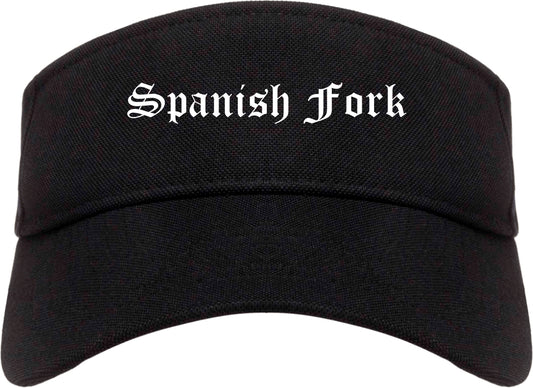 Spanish Fork Utah UT Old English Mens Visor Cap Hat Black