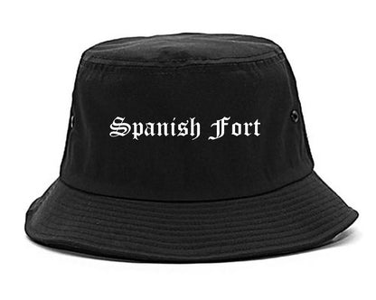 Spanish Fort Alabama AL Old English Mens Bucket Hat Black