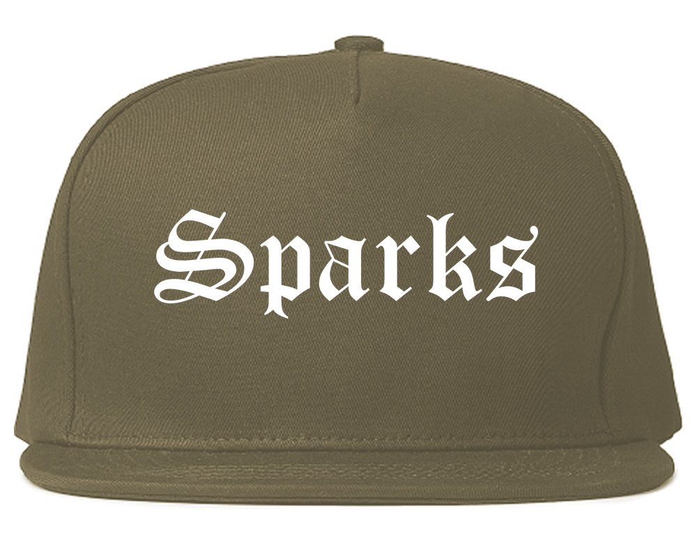 Sparks Nevada NV Old English Mens Snapback Hat Grey