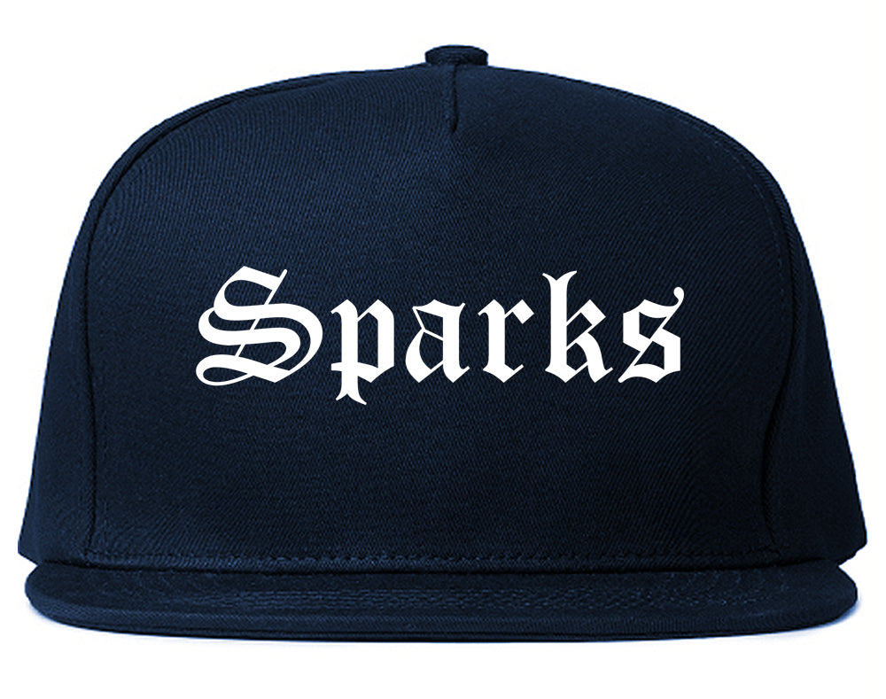 Sparks Nevada NV Old English Mens Snapback Hat Navy Blue