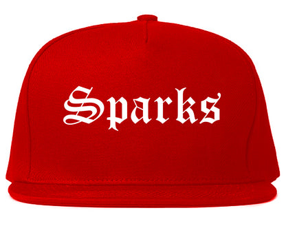 Sparks Nevada NV Old English Mens Snapback Hat Red