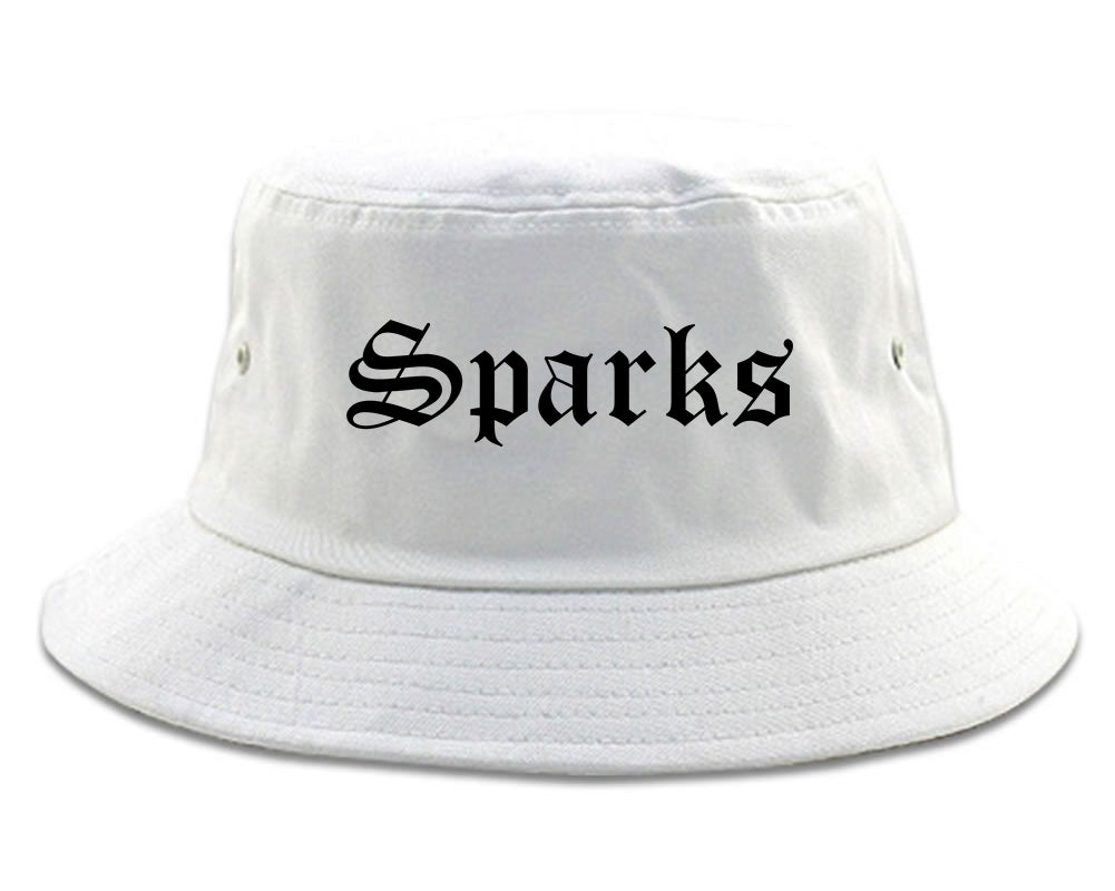 Sparks Nevada NV Old English Mens Bucket Hat White