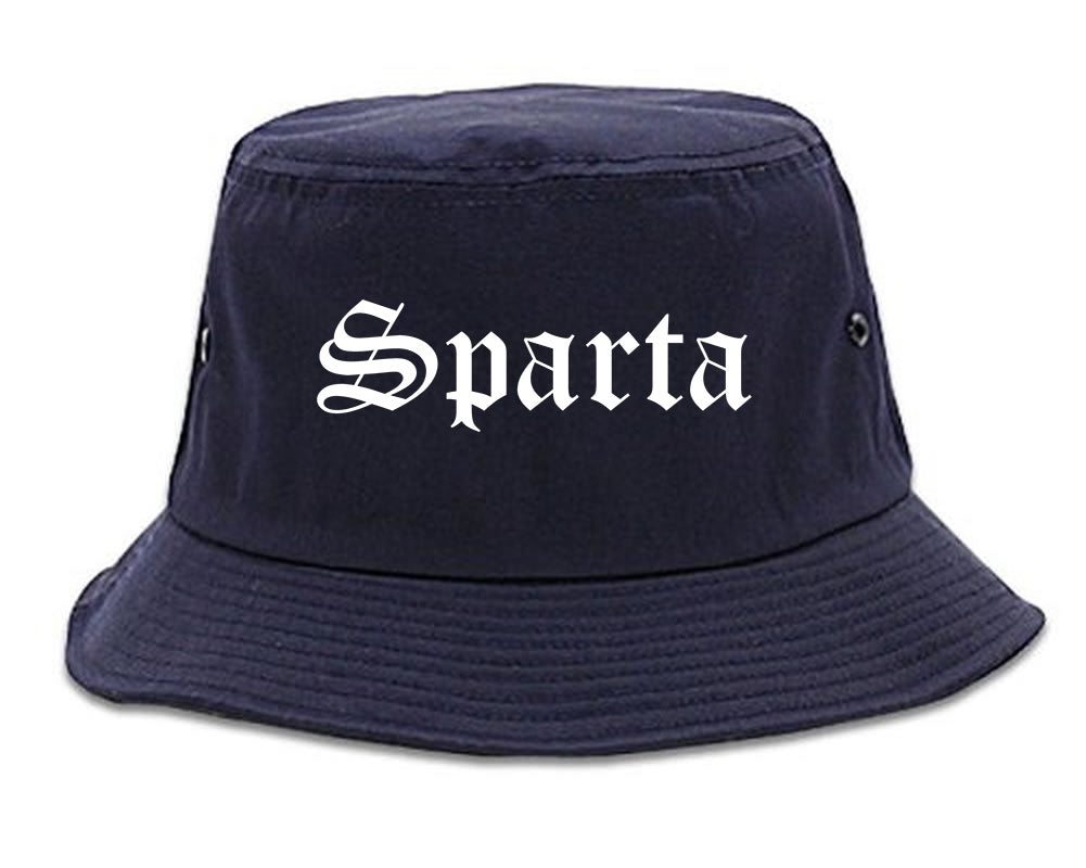 Sparta Illinois IL Old English Mens Bucket Hat Navy Blue