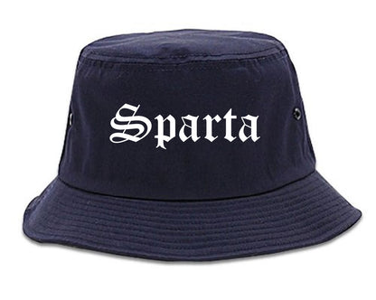 Sparta Illinois IL Old English Mens Bucket Hat Navy Blue