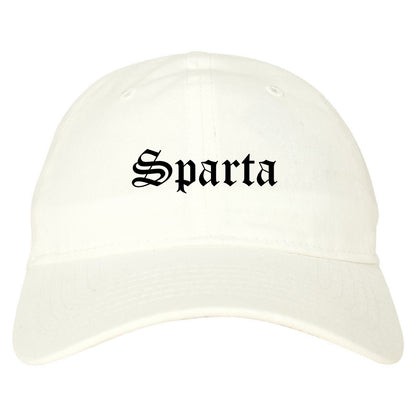 Sparta Illinois IL Old English Mens Dad Hat Baseball Cap White